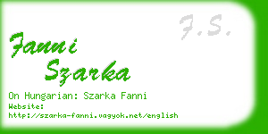 fanni szarka business card